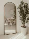 Large Standing Oval Mirror 180x70 Gold