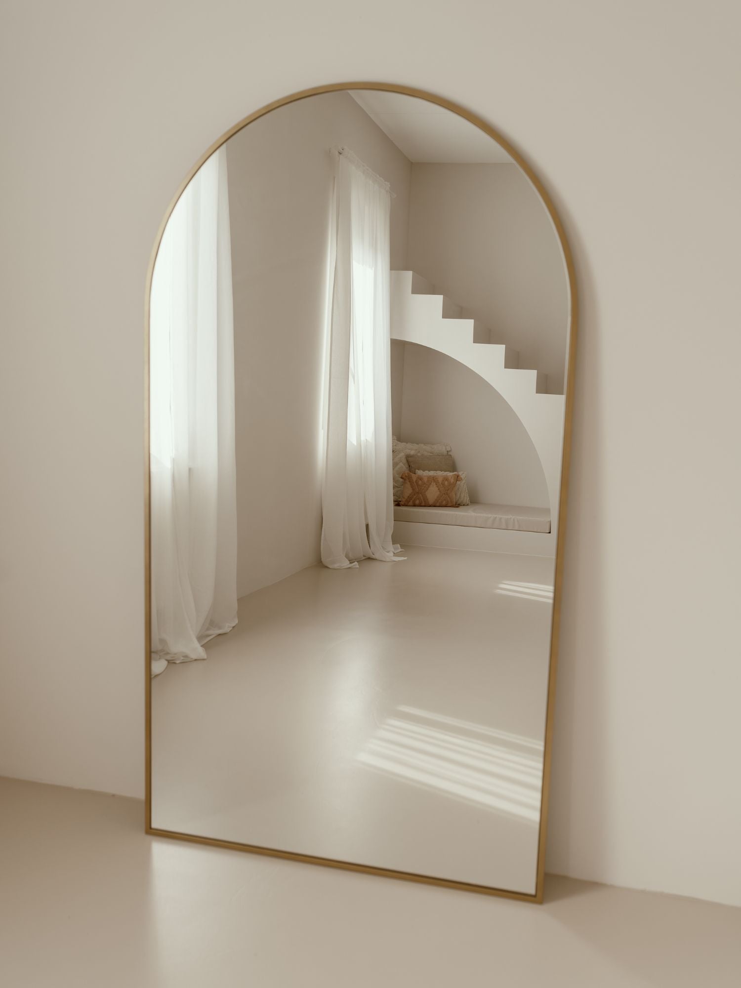 Large Standing Oval Mirror 180x100 Gold