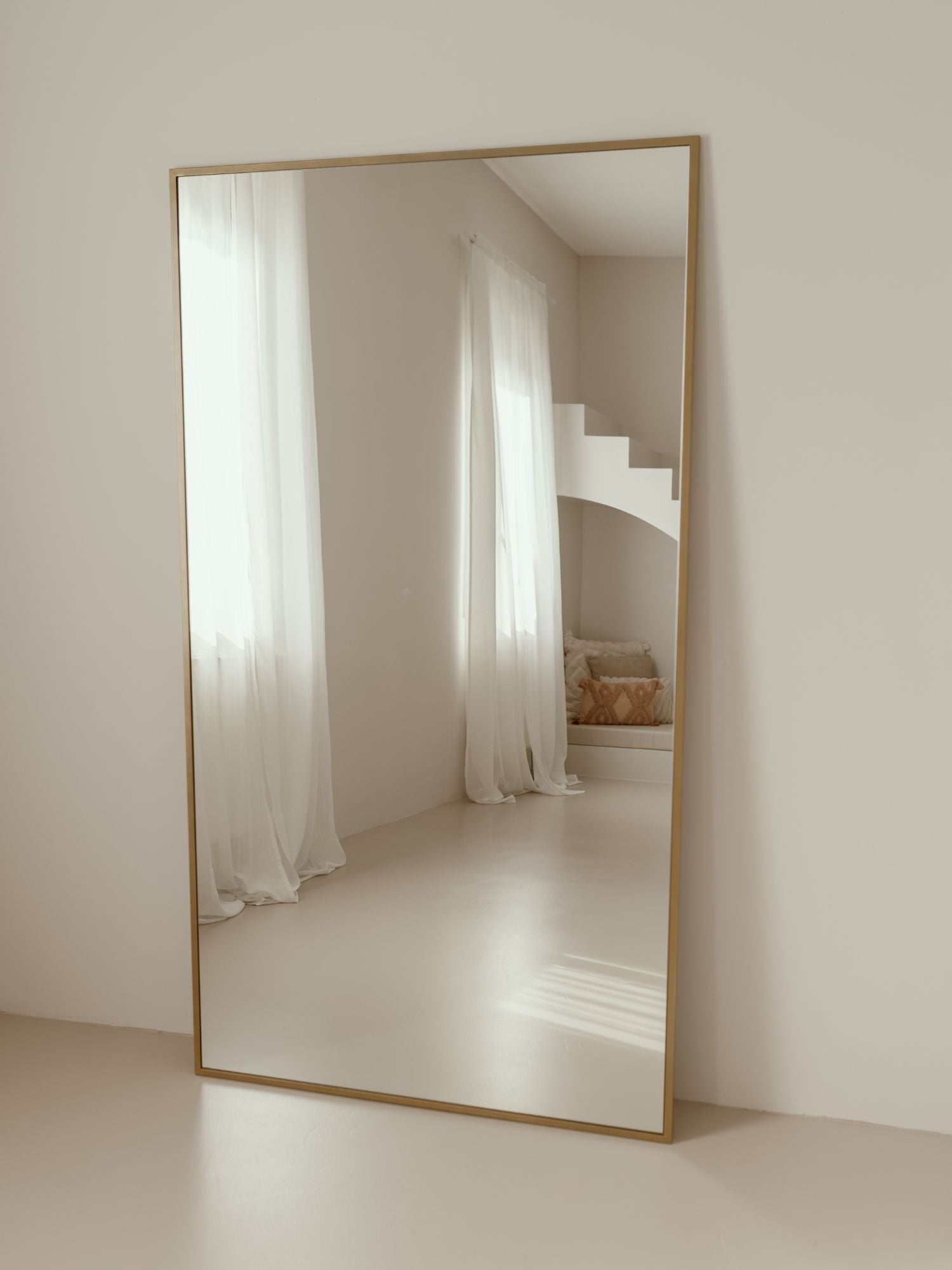 Large Rectangular Standing Mirror 180x100 Gold