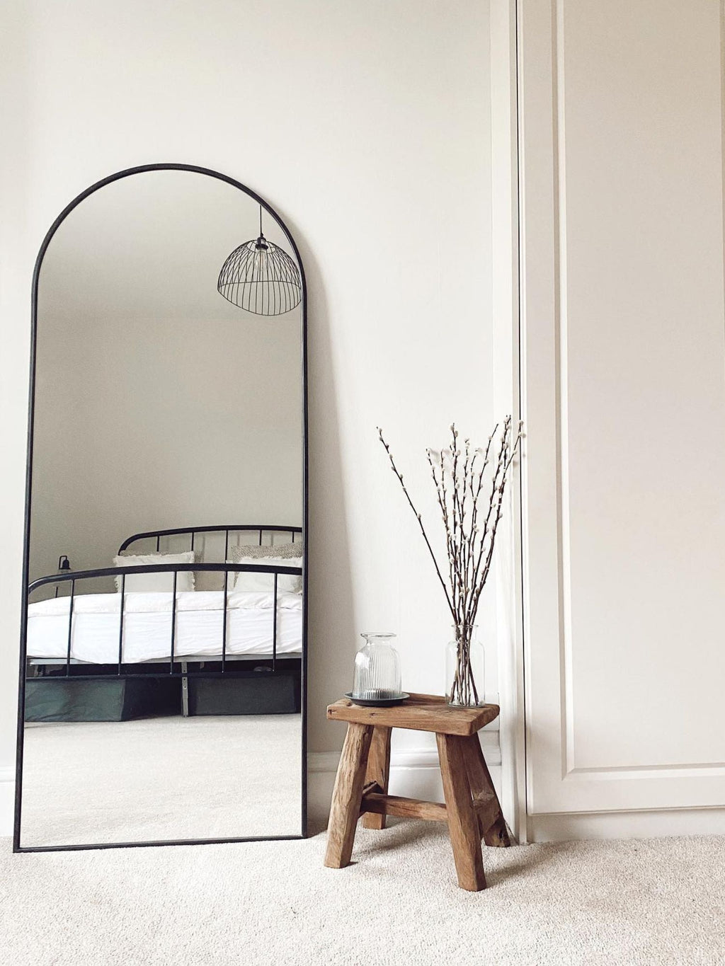 Large Standing Oval Mirror 180x70 Black