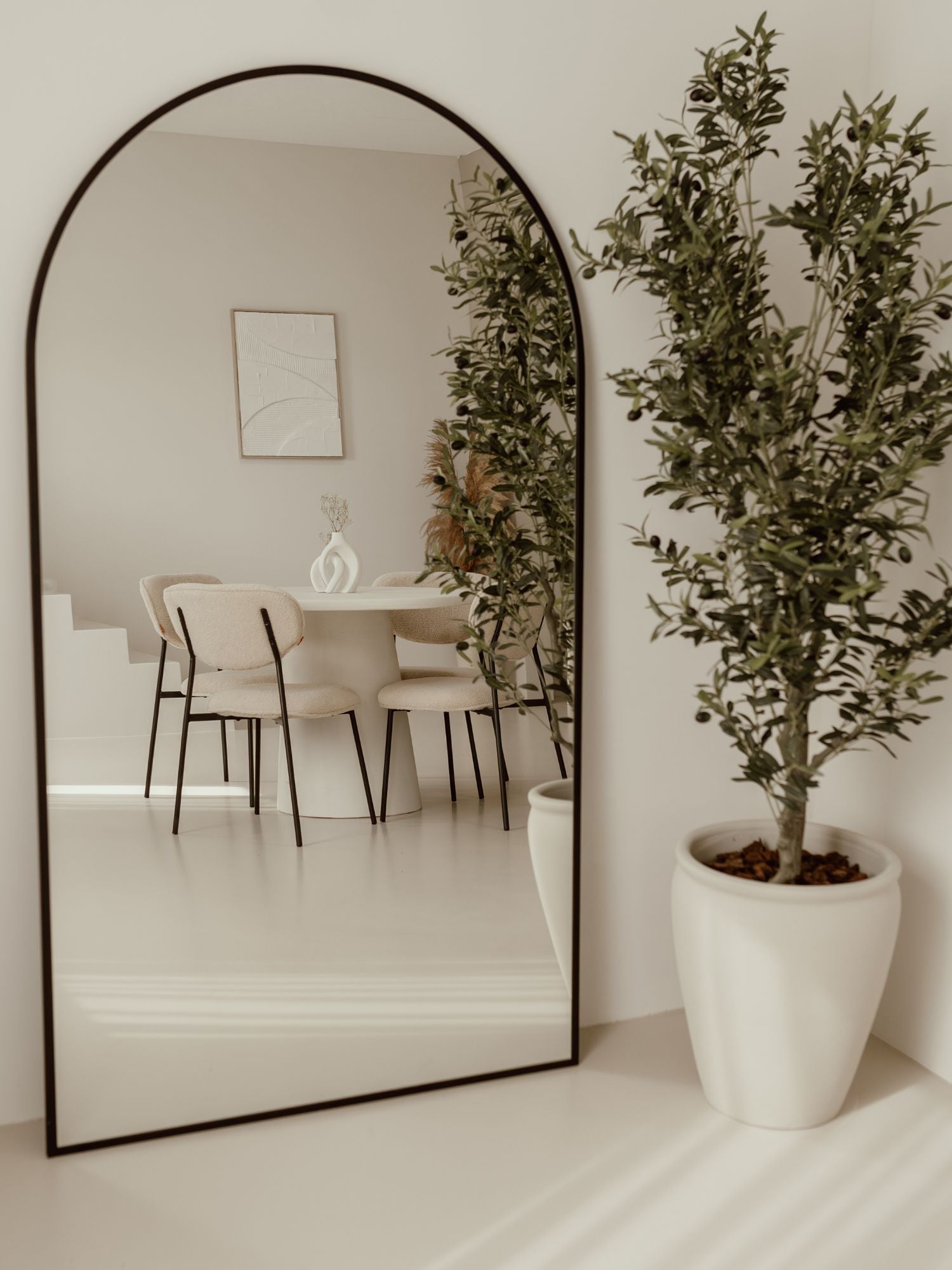 Large Standing Oval Mirror 180x100 Black
