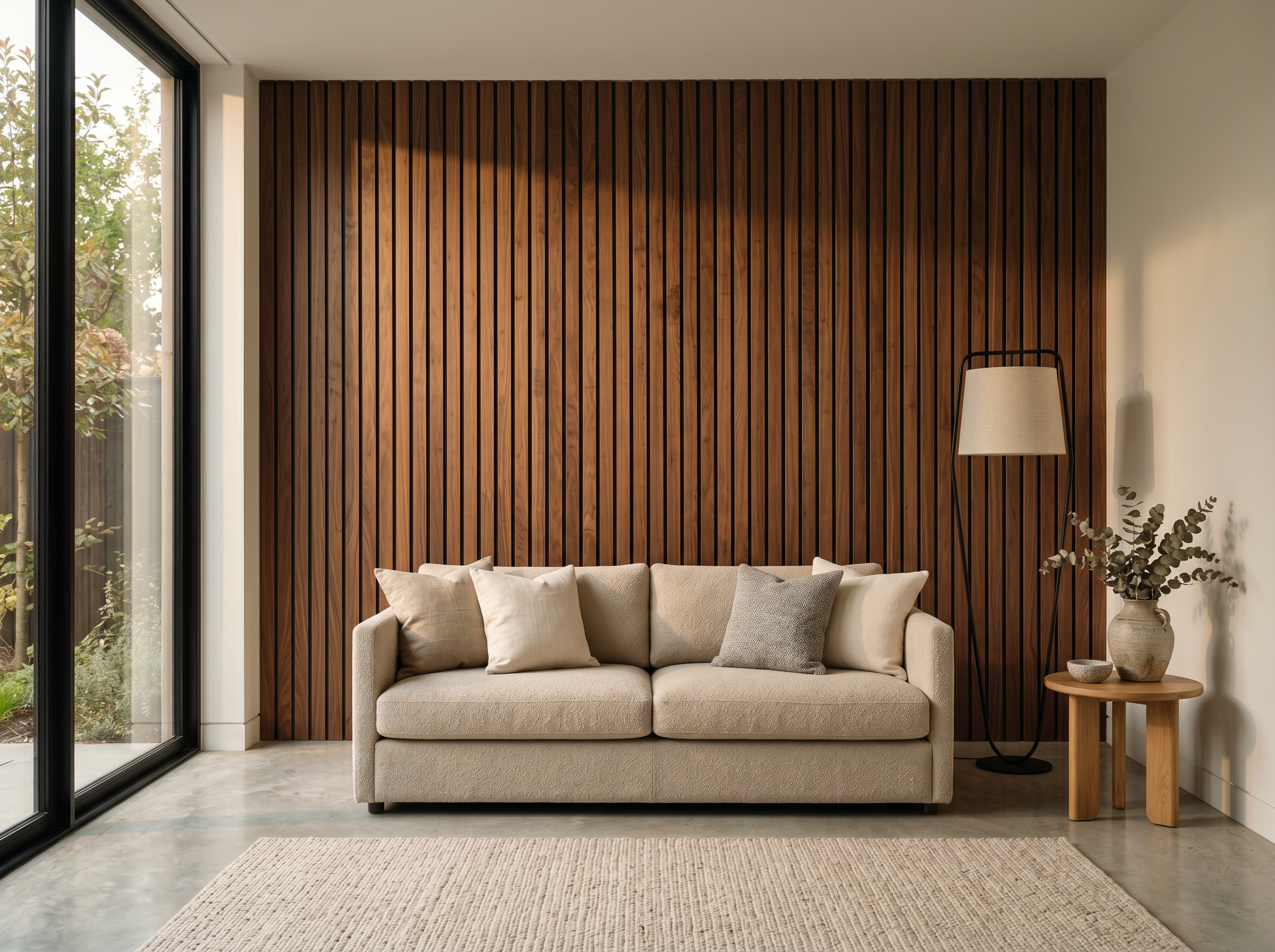 Walnut Acoustic Wall Panel 270 × 110 cm